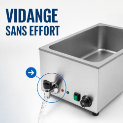 Bain-Marie Pro GN 1/1 20 L 1200 W Inox com Drenagem