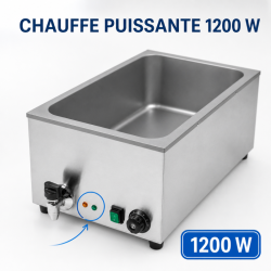 Bain-Marie Pro GN 1/1 20 L 1200 W Inox com Drenagem