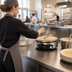 Crêpière Électrique Pro Ø 400 mm 3000 W — Placa de Ferro Fundido