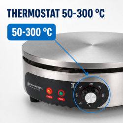 Crêpière Électrique Pro Ø 400 mm 3000 W — Placa de Ferro Fundido