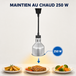 Pro Heat Lamp 250 W Ø 175 mm Stainless Steel Look