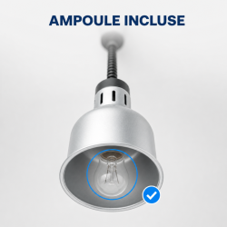 Lampe Chauffante Pro 250 W Ø 175 mm Aspect Inox