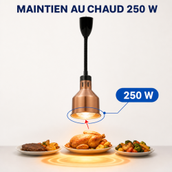 Lâmpada de Aquecimento Pro 250 W Ø 175 mm Cobreada | Dynasteel
