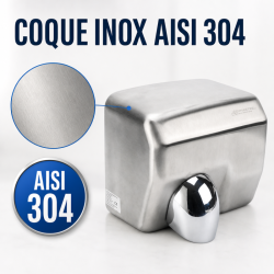 Sèche-Mains Automatique à Bec Inox 2300 W — 45 dB