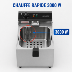 Professional Deep Fryer 10 L 3000 W Stainless Steel — Thermostat