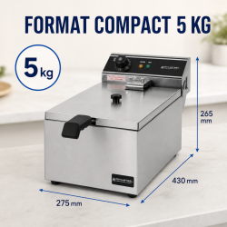 Fritadeira Profissional 10 L 3000 W Inox — Termostato