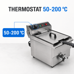 Fritadeira Profissional 13 L 3000 W com Drenagem - Inox