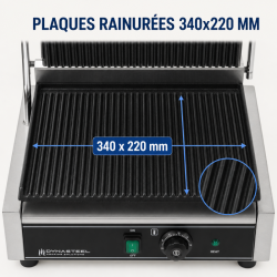 Grill Panini Pro 2200 W Estriado 340x220 mm Inox