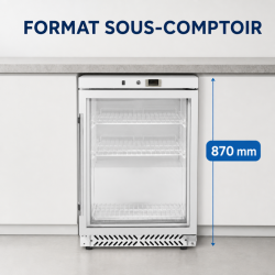 Mini Armoire Réfrigérée Vitrée 170 L 0/+8 °C - Dynasteel