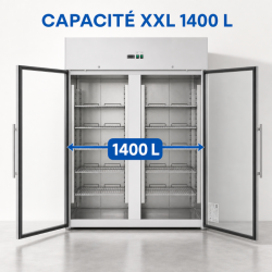 Armoire Refrigerada Positiva 1400 L 2 Portas de Vidro GN 2/1