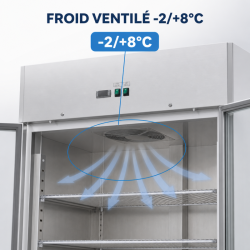 Armoire Refrigerada Positiva 1400 L 2 Portas de Vidro GN 2/1