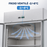 Armoire Réfrigérée Positive 1400 L 2 Portes Vitrées GN 2/1