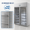 Armoire Refrigerada Positiva 1400 L 2 Portas de Vidro GN 2/1