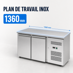Mesa Refrigerada Positiva 2 Portas 228 L Ventilada Inox