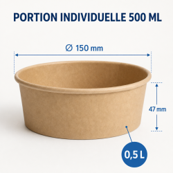Tigela de Salada Kraft 500 ml Ø 150 mm — Lote de 300