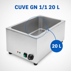 Bain-Marie Professionnel GN 1/1 20 L 1200 W Inox