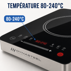 Placa de Indução Pro 2500 W — 80-240°C, Digital