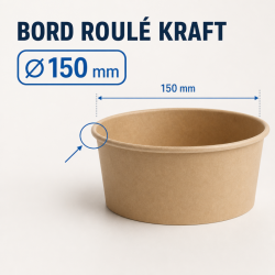Tigela de Salada Kraft 750 ml Ø150 mm — Lote de 300