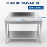 Mesa Inox 1000x600 mm Borda e Prateleira Inferior