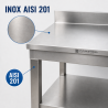 Mesa Inox 1000x600 mm Borda e Prateleira Inferior