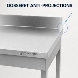 Mesa Inox 1600x600 mm Borda e Prateleira Inferior