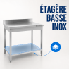Mesa Inox 1600x600 mm Borda e Prateleira Inferior