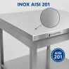 Mesa Inox 1200x700 mm com Prateleira Inferior — Pro CHR