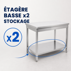 Mesa Inox 1200x700 mm com Prateleira Inferior — Pro CHR