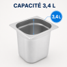 Bac Gastro GN 1/6 Inox Profundidade 200 mm - 3,4 L