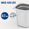 Bac Gastro GN 1/6 Inox Profundidade 200 mm - 3,4 L