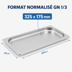 Bac Gastro GN 1/3 Inox 20 mm - Compatível com Lava-Louças