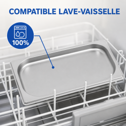 Bac Gastro GN 1/3 Inox 20 mm - Compatível com Lava-Louças