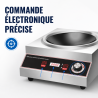Wok de Indução Pro 3500 W Inox — Zona Côncava Ø227