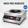 Wok de Indução Pro 3500 W Inox — Zona Côncava Ø227
