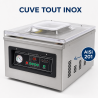 Máquina de Embalagem a Vácuo com Campânula 900 W - Soldadura 400 mm Inox