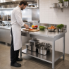 Mesa Inox 1600x700 mm Borda e Prateleira Inferior