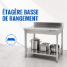Mesa Inox 1600x700 mm Borda e Prateleira Inferior