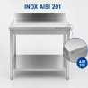 Mesa Inox 1600x700 mm Borda e Prateleira Inferior