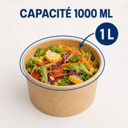 Tigela de Salada Kraft 1000 ml Ø 150 mm - Lote de 300