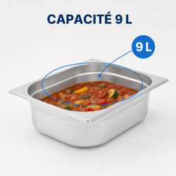Bac Gastro GN 2/3 Inox 9 L - Profundidade 100 mm