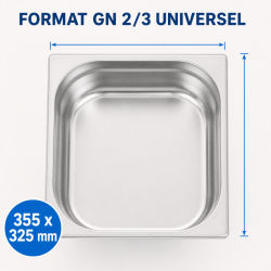 Bac Gastro GN 2/3 Inox 9 L - Profundidade 100 mm
