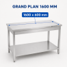 Mesa Inox 1600 x 600 mm com Prateleira Inferior — AISI 201