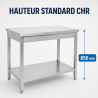 Mesa Inox 1600 x 600 mm com Prateleira Inferior — AISI 201