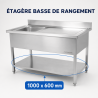 Plonge Inox 1 Cuba Escorredor Direito - L 1000 x P 600 mm