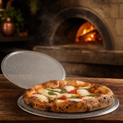 Placa de Pizza Perfurada Ø 250 mm Alumínio — Dynasteel