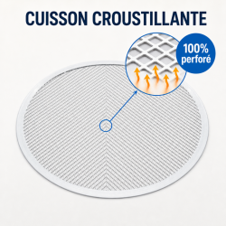 Placa de Pizza Perfurada Ø 250 mm Alumínio — Dynasteel