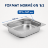 Bac Gastro GN 1/2 Inox - 65 mm - 4 L - Cozinha Pro