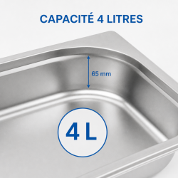 Bac Gastro GN 1/2 Inox - 65 mm - 4 L - Cozinha Pro