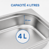 Bac Gastro GN 1/2 Inox - 65 mm - 4 L - Cozinha Pro
