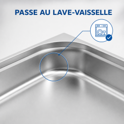 Bac Gastro GN 1/2 Inox - 65 mm - 4 L - Cozinha Pro